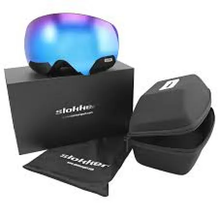 Skibrille mit Verpackung und Hartschalenetui